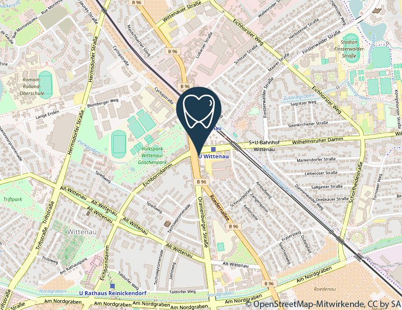 Lieblingszahnarzt.Berlin Anfahrt: Oranienburger Str. 85-86, 13437 Berlin Lieblingszahnarzt Anfahrt Copyright http://www.openstreetmap.org/copyright